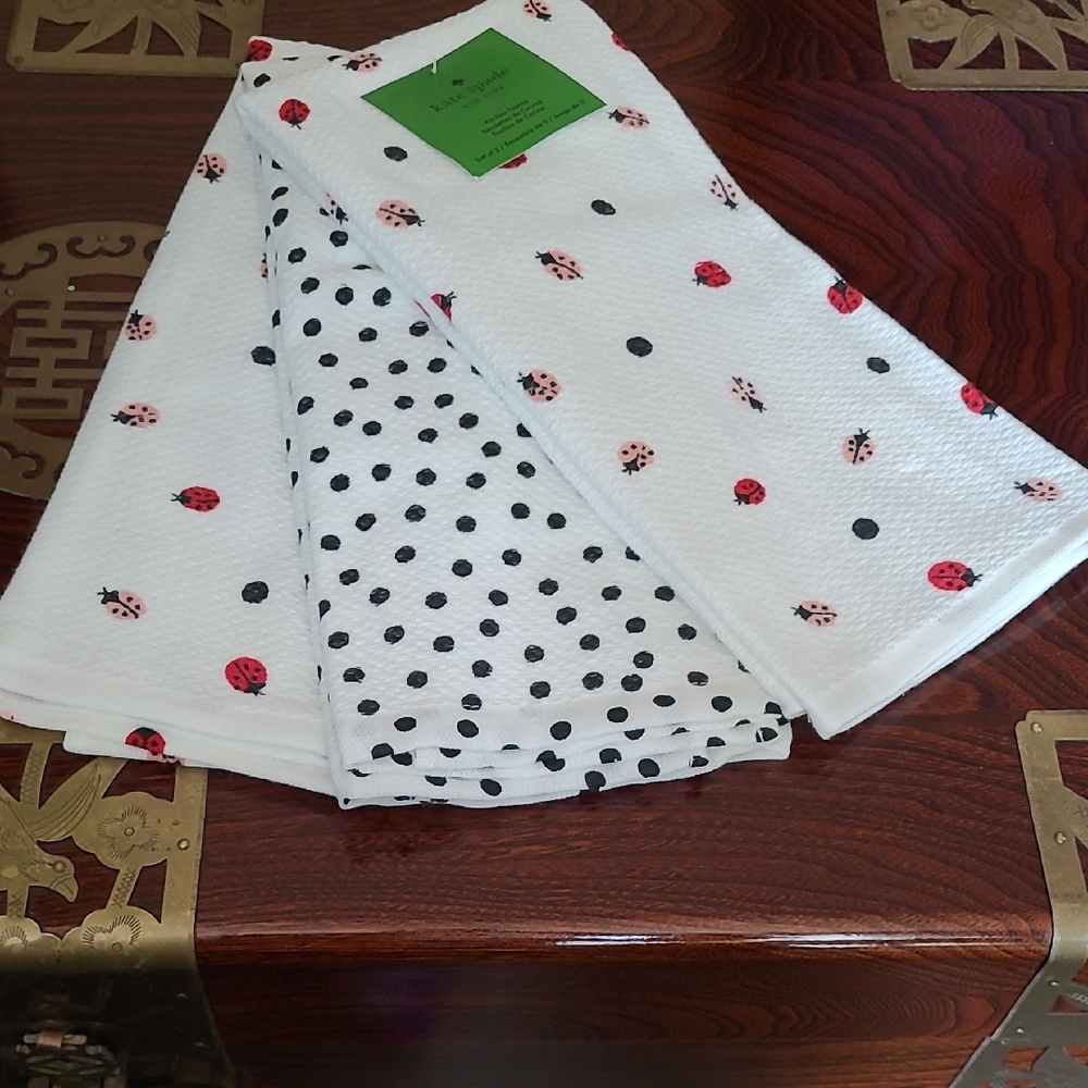 Kate Spade Lady Bugs & Dots Kitchen Towels